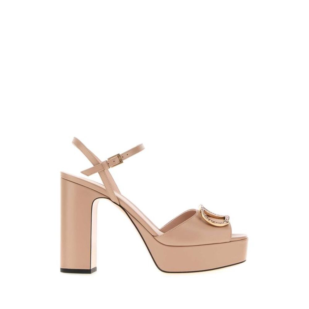 Valentino Garavani Women Powder Pink Leather Vlogo Signature Sandals